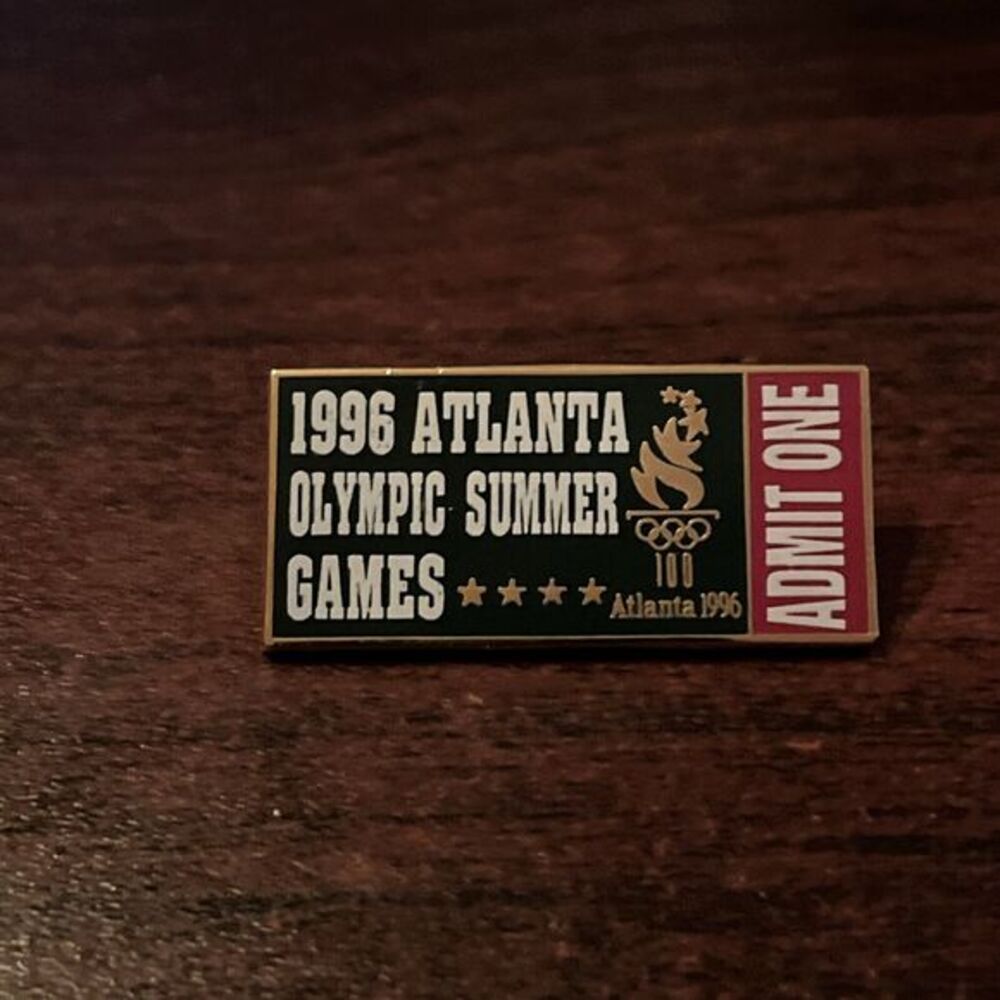 1996 Atlanta Olympics Summer Games Admit One‎ Ticket Lapel Hat Pin